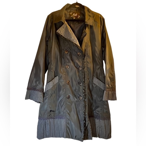 Juli Women’s Trench Coat Size XXL Navy Blue Lightweight Coat - Picture 1 of 10